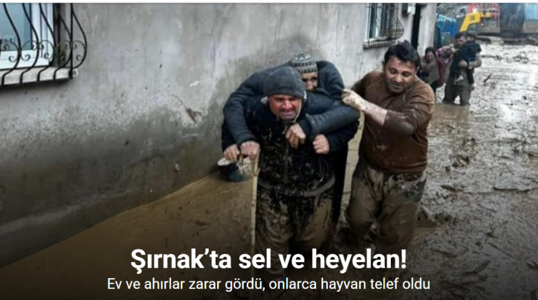 Şırnak’ta sel ve heyelan: Ev ve ahırlar zarar gördü