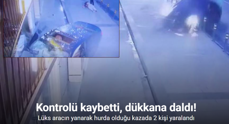 Şişli’de kontrolden çıkan lüks otomobil dükkana daldı: O anların görüntüsü ortaya çıktı