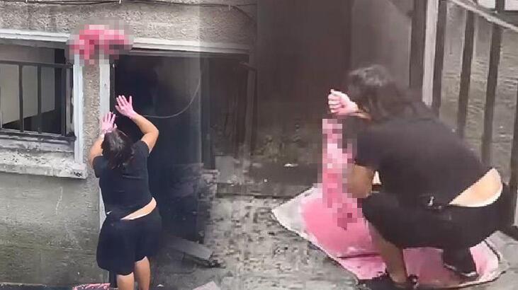 Şişli'de tedirgin eden görüntü! Ölü kediyi boyayıp pencereye astı