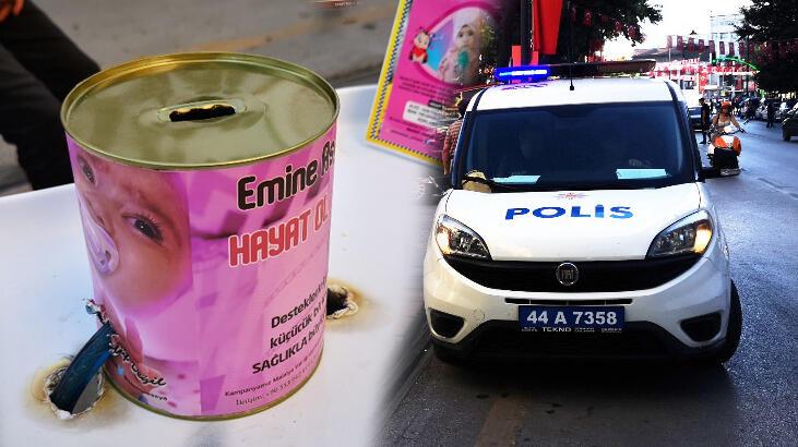 SMA'lı Emine Asya için konulan bağış kutusunu çaldı