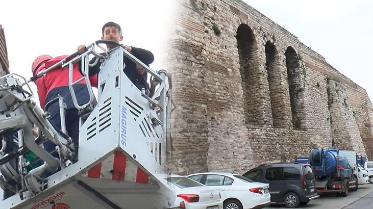 Son dakika... İstanbul'da tarihi surlarda hareketli anlar! 5 çocuk kurtarıldı