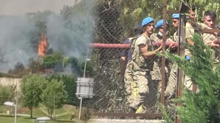 SON DAKİKA  İstanbul'da askeri kışladaki ağaçlık alanda yangın
