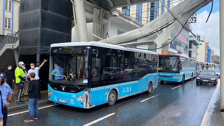 SON DAKİKA Avcılar'da aracın üzerine demirler düştü, yan yol kapandı