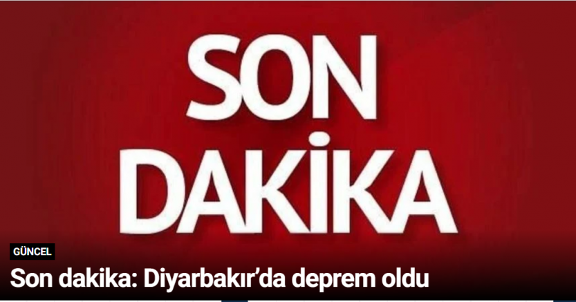 Son dakika: Diyarbakır’da deprem oldu