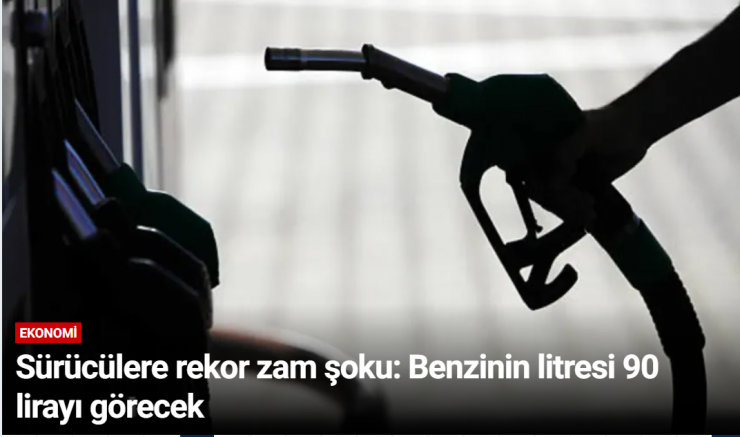 Sürücülere rekor zam şoku: Benzinin litresi 90 lirayı görecek