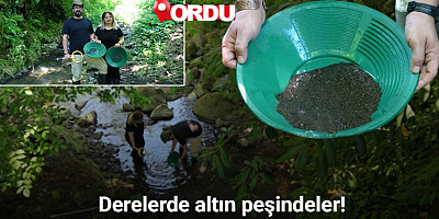 20 yıllık evli çift, Ordu’nun derelerinde altın peşinde