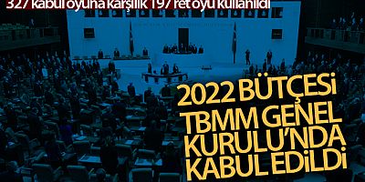 2022 bütçesi TBMM Genel Kurulu'nda kabul edildi