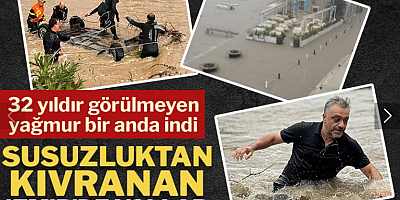 32 yıldır görülmeyen yağmur bir anda indi: Susuzluktan kıvranan İzmir'de yollar göle döndü