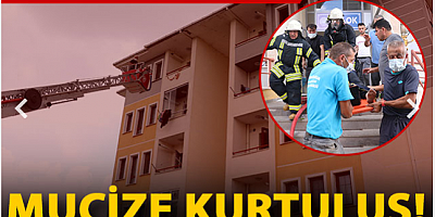 5 katlı binada çıkan yangında anne ve kızı açılan battaniyeye atlayarak kurtuldu
