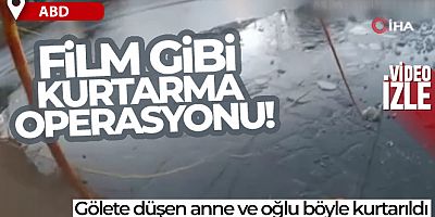ABD'de buz tutan gölete düşen anne ve oğlu için nefes kesen kurtarma operasyonu