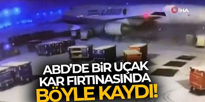 ABD'de kargo uçağı kayarak bagaj arabalarına çarptı