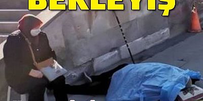 Acı bekleyiş! Yaşlı kadın eşinin başından ayrılmadı