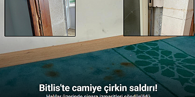 Adilcevaz’da camiye çirkin saldırı: Halılar üzerinde sigara izmaritleri söndürüldü