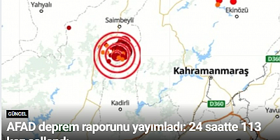 AFAD deprem raporunu yayımladı: 24 saatte 113 kez sallandı