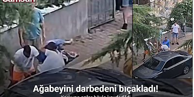 Ağabeyini darbedeni bıçakladı: O anlar kamerada