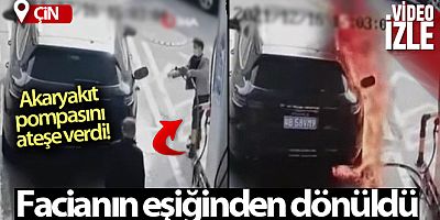 Akaryakıt pompasını ateşe verdi, facianın eşiğinden dönüldü