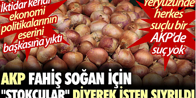 AKP fahiş soğan için 'stokçular' diyerek işten sıyrıldı. İktidar kendi ekonomi politikalarının eserini başkasına yıktı