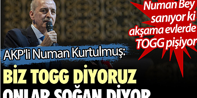 AKP'li Numan Kurtulmuş: Biz TOGG diyoruz onlar soğan diyor. Numan Bey sanıyor ki akşama evlerde TOGG pişiyor