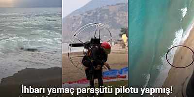 Alanya’da 2,5 ay önce sahilde bulunan ceset ihbarı yamaç paraşütü pilotu kamerasında