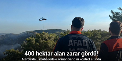Alanya’da 3 mahalledeki orman yangını kontrol altında: 400 hektar alan zarar gördü