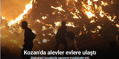 Alevler evlere ulaştı: Mahalleli yangınla savaştı