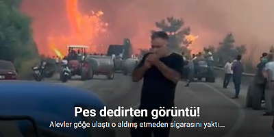Alevler göğe ulaştı o aldırış etmeden sigarasını yaktı...