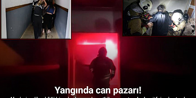 Alevlerin yükseldiği binada dumandan etkilenen vatandaşları itfaiye kurtardı