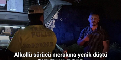 Alkollü sürücü merakına yenik düştü