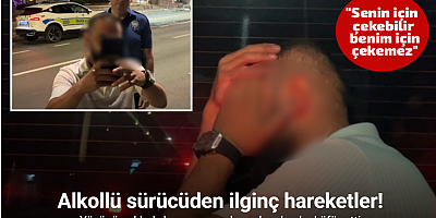 Alkollü sürücüden ilginç hareketler...Yüzünü sakladı, basın mensubunu kayda alıp küfür etti