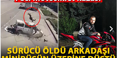 Amasya'da motosiklet kazası; sürücü öldü, arkadaşı minibüsün üzerine düştü