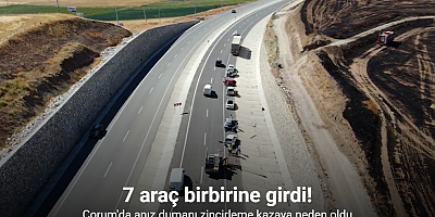 Anız dumanı zincirleme kazaya neden oldu: 7 araç birbirine girdi