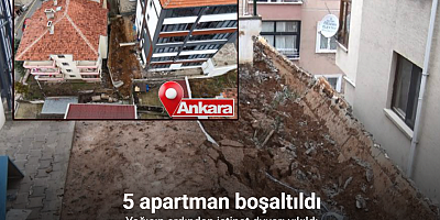Ankara’da istinat duvarı yıkıldı: 5 apartman boşaltıldı