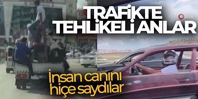 Ankara'da trafikte tehlikeli anlar kamerada
