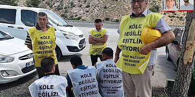 Ankara'ya yürüyen Manisa Soma Uyar Madencilik işçilerinin kente girişine izin verilmedi