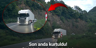 Artvin’de tırın hatalı sollaması faciaya davetiye çıkardı