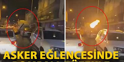 Asker eğlencesinde pompalı tüfekle havaya ateş etti