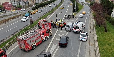 Ataşehir'de taksilerin karıştığı zincirleme kaza: 3 yaralı