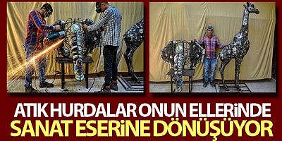 Atık hurdaları sanat eserine dönüştürüyor