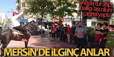 Atıyla tur atıp halka 'aşı olun' çağrısı yaptı