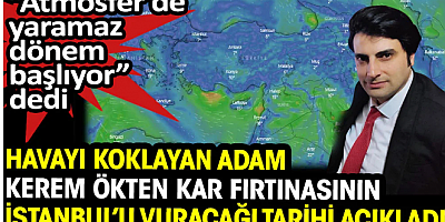 Atmosfer'de yaramaz dönem başlıyor diyen Kerem Ökten kar fırtınasının İstanbul'u vuracağı tarihi açıkladı