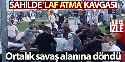 Avcılar sahilde 'laf atma' kavgası