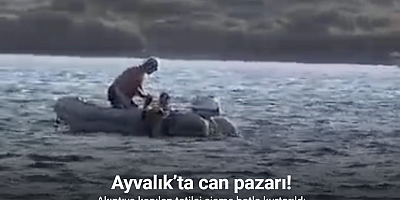 Ayvalık’ta can pazarı...Akıntıya kapılan tatilci şişme botla kurtarıldı