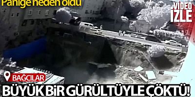Bağcılar'da inşaatın temel duvarı böyle çöktü