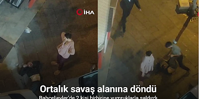 Bahçelievler’de 2 kişi birbirine yumruklarla saldırdı: O anlar kameraya yansıdı