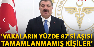 Bakan Koca: Vakalarımızın yaklaşık yüzde 87'si aşısı tamamlanmamış kişiler
