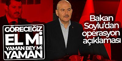 Bakan Soylu'dan operasyon açıklaması: “Göreceğiz el mi yaman bey mi yaman”