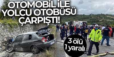 Bartın'da otomobil ile yolcu otobüsü çarpıştı! Ölü ve yaralılar var