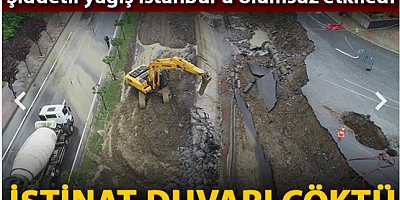 Başakşehir'de istinat duvarı çöktü