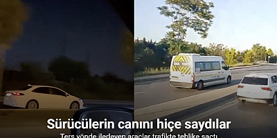 Başakşehir’de ters yönde ilerleyen araçlar trafikte tehlike saçtı
