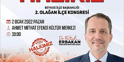 Yeniden Refah Partisi Beykoz İlçe Başkanlığı Tarafından BASIN DUYURUSU 